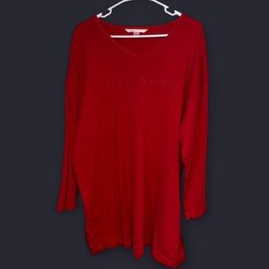Vintage 90s Victoria’s Secret Red Sleep Shirt Nightgown Oversized